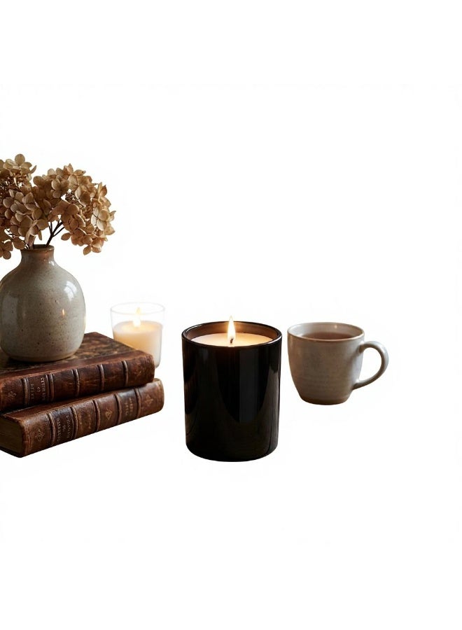 شمعة عطرية فاخرة مصنوعة من شمع الصويا الطبيعي 170 جرام مع فتيل واحد للاستخدام الطويل والاحتراق الآمن لمدة 42 ساعة، برائحة خشب الأرز الشمالي الغنية والعميقة، مثالية لتزيين المنزل، غرفة النوم، المكتب، غرفة المعيشة، القهوة، المتاجر، الأماكن العامة، ومناسبة لجميع المناسبات، بتصميم عصري أنيق وعاء أسود لامع يناسب الديكور المودرن والكلاسيكي ويضيف جوًا من الاسترخاء والهدوء والرفاهية، شمع أبيض طبيعي آمن وخالي من المواد الضارة، شمعة عطرية فاخرة عالية الجودة، مثالية للهدايا والديكور المنزلي والجلوس المريح. - Image 4